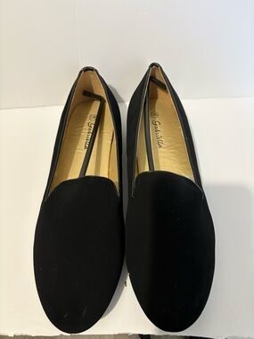 Black Suede Slip-On Loafers for Women